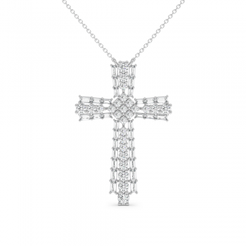 Cross pendant with 1.20 ct diamonds