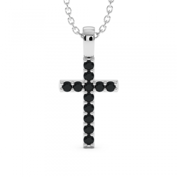 Cross pendant with black diamonds of 0.18 ct