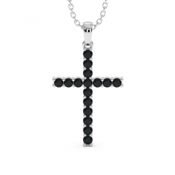 Cross pendant with black diamonds of 0.36 ct