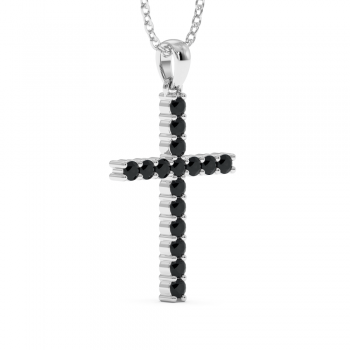 Cross pendant with black diamonds of 0.36 ct