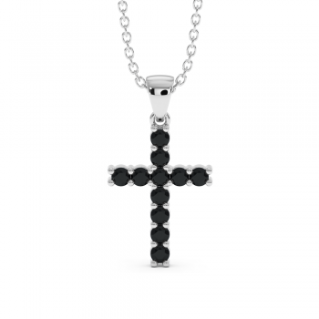 Cross Pendant with Black Diamonds 0.37 ct
