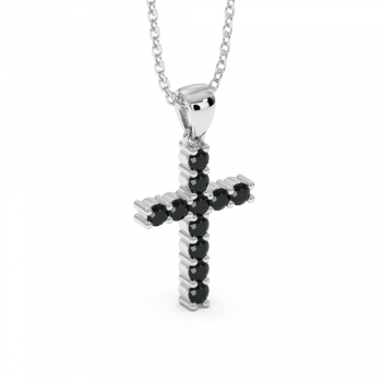Cross Pendant with Black Diamonds 0.37 ct