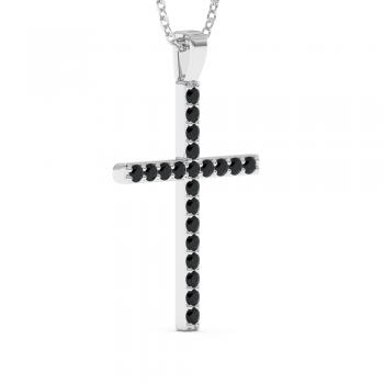 Cross Pendant with Black Diamonds 0.38 ct