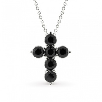 Cross pendant with 0.46 ct black diamonds