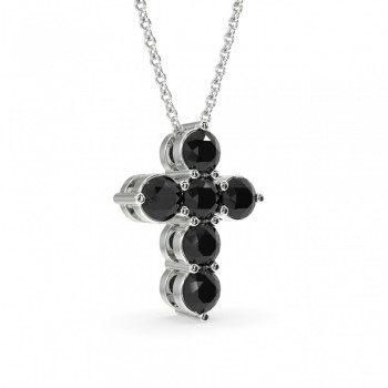 Cross pendant with 0.46 ct black diamonds