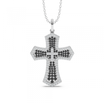 0.72ct Black Diamond Cross Pendant