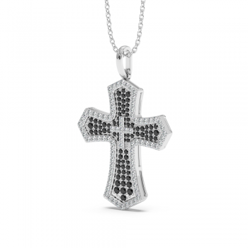 0.72ct Black Diamond Cross Pendant