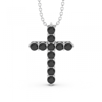 Cross pendant with black diamonds of 0.77 ct