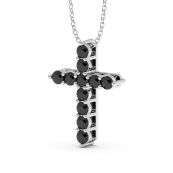 Cross pendant with black diamonds of 0.77 ct