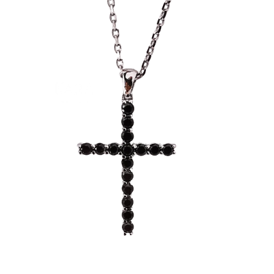 Cross pendant with black diamonds of 0.87 ct