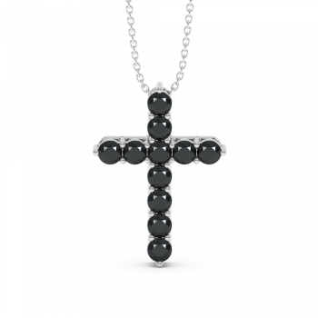 Cross pendant with 3.59 ct black diamonds