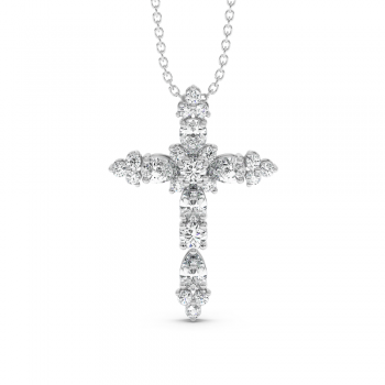 Cross Pendant with 0.83ct Pear Diamonds and 0.52ct Round Diamonds
