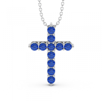Cross pendant with sapphire 0.77 ct