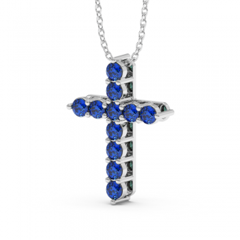 Cross pendant with sapphire 0.77 ct