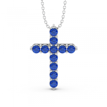 cross pendant with sapphire 1.10ct