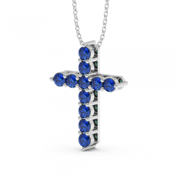 cross pendant with sapphire 1.10ct