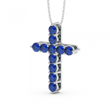 Cross pendant with sapphire 2.75 ct