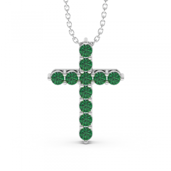 Cross pendant with emeralds of 0.77 ct