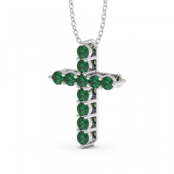 Cross pendant with emeralds of 0.77 ct