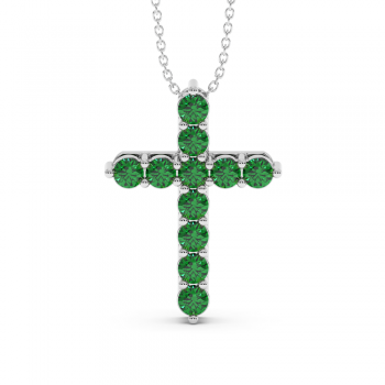 Cross pendant with emeralds 1.65 ct