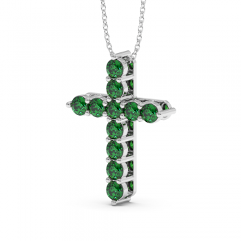 Cross pendant with emeralds 1.65 ct
