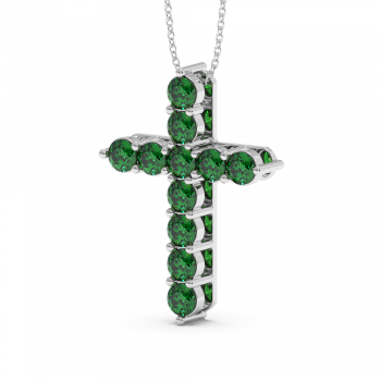 Cross pendant with 3.40 ct emeralds