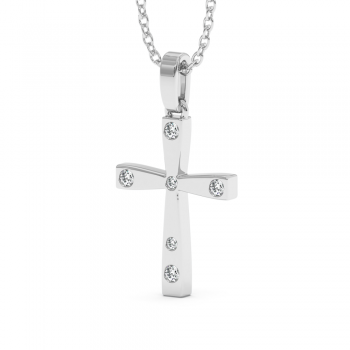 Cross pendant with 0.10 ct diamonds