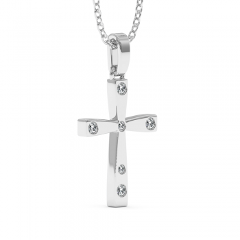 Cross pendant with 0.10 ct diamonds
