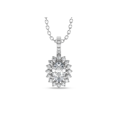 Pendant with 0.36 ct central diamond and 0.08 ct side diamonds