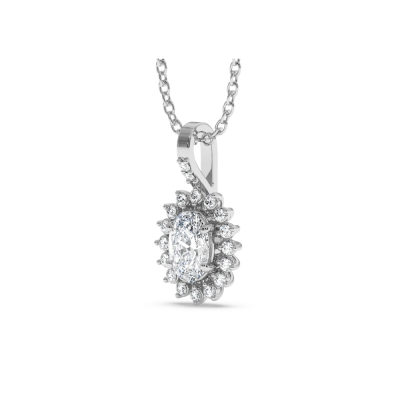 Pendant with 0.36 ct central diamond and 0.08 ct side diamonds