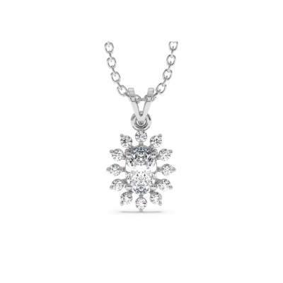 Pendant with 0.36 ct central diamond and 0.08 ct side diamonds