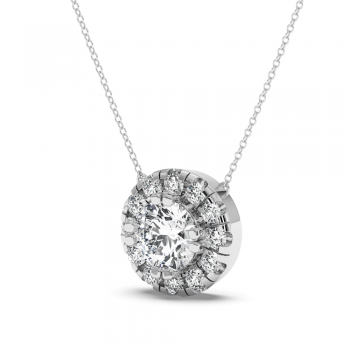 Pendant with 0.45 ct central diamond and 0.24 ct side diamonds