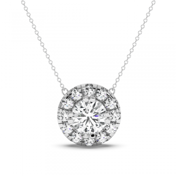 Pendant with 0.45 ct central diamond and 0.24 ct side diamonds