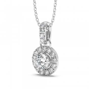 Pendant with 0.45 ct central diamond and 0.39 ct side diamonds