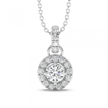 Pendant with 0.45 ct central diamond and 0.39 ct side diamonds