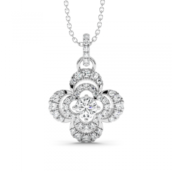 Pendant with 0.45 ct central diamond and 0.61 ct side diamonds