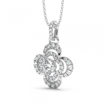 Pendant with 0.45 ct central diamond and 0.61 ct side diamonds