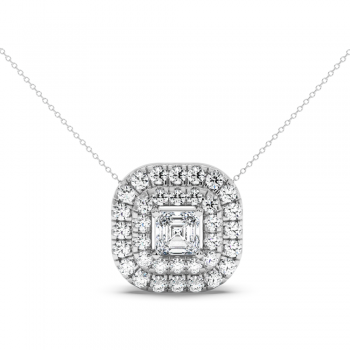 Pendant with central princess diamond of 0.41 ct and side diamonds of 0.72 ct