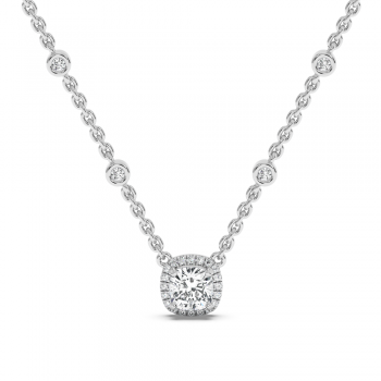 Pendant with 0.65ct Cushion Cut Diamond and 0.14ct Round Diamonds