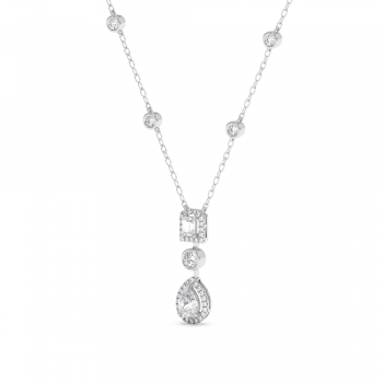 Pendant with 0.71ct Pear Cut Diamond, 0.25ct Emerald Cut Diamond and 0.67ct Round Diamonds