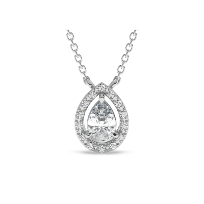 Pendant with 0.40 ct Pear Diamond and 0.10ct Round Diamonds