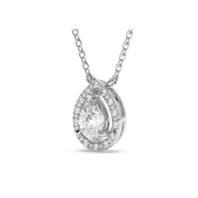 Pendant with 0.40 ct Pear Diamond and 0.10ct Round Diamonds