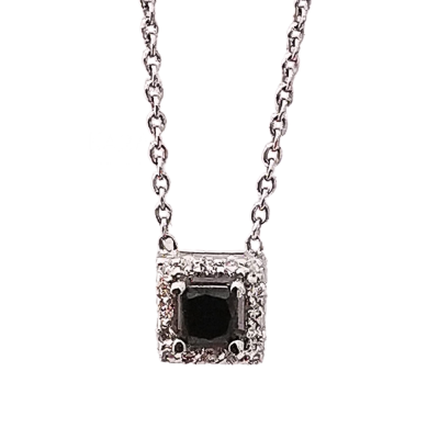 Pendant with 0.08 ct white and 0.16 ct black diamonds