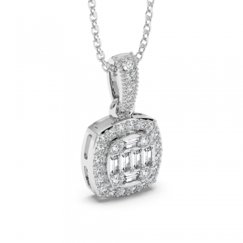 Pendant with 0.12 ct. Baget diamonds and 0.23 ct. round diamonds
