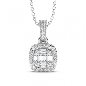Pendant with 0.12 ct. Baget diamonds and 0.23 ct. round diamonds