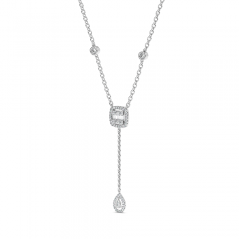 Pendant with 0.09ct Baget Diamonds and 0.38ct Round Diamonds