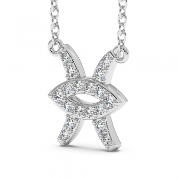 0.10 ct diamond pendant Pisces sign