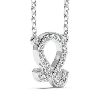 0.10 ct diamond pendant Zodiac Leo