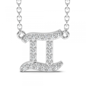 Diamond pendant 0.11 ct Gemini sign Gemini