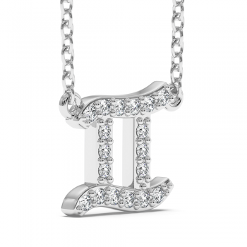 Diamond pendant 0.11 ct Gemini sign Gemini